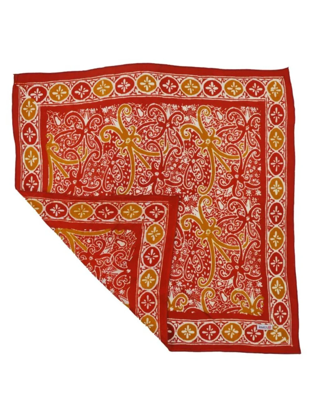 Hand Dyed Batik Bandana, Sultan's Crest, Red Yellow